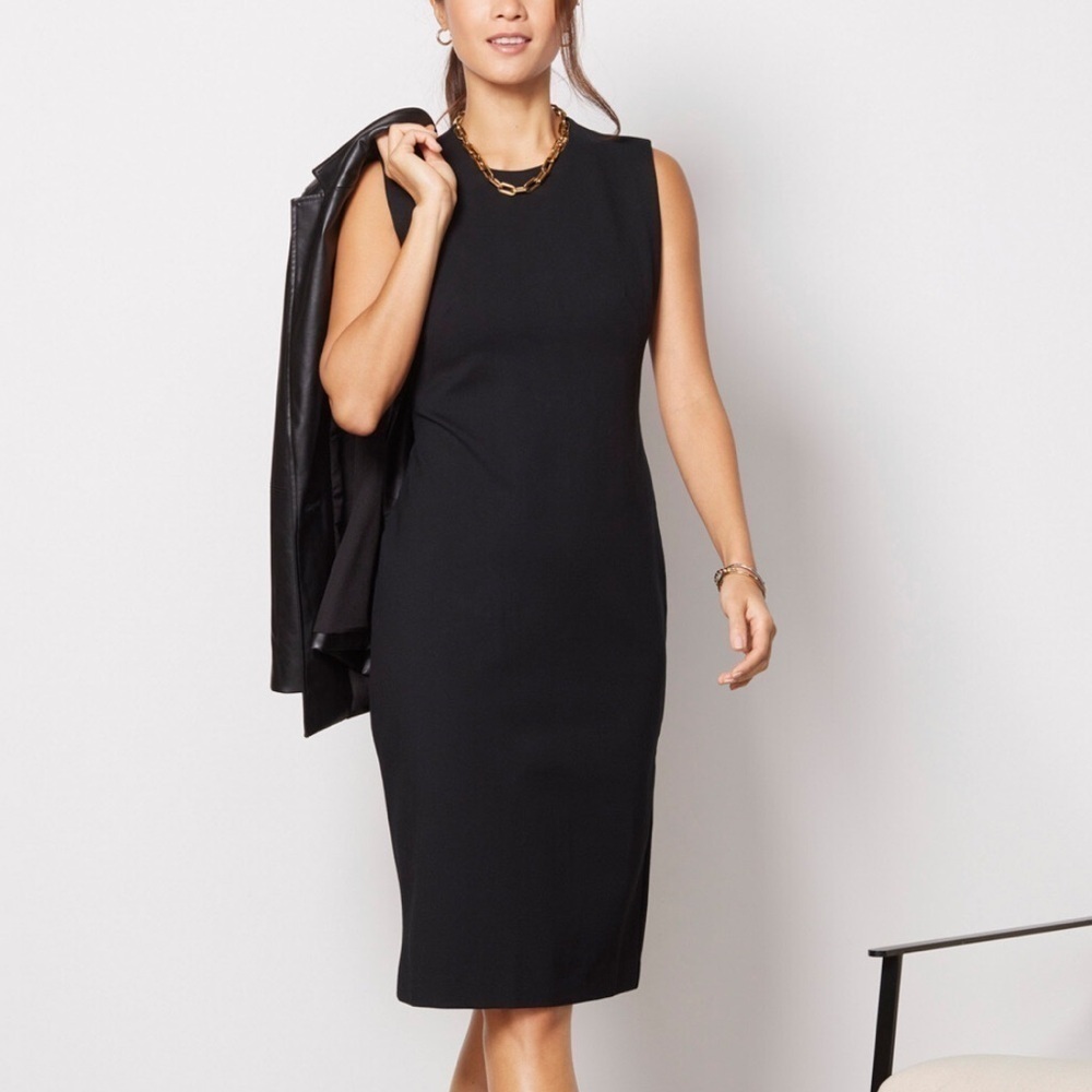 NWT Spanx The Perfect Fitted Sheath Dress in Black Knee Length - Picture 2 of 10